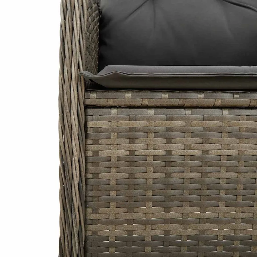Ensemble de bistro de jardin 3 pcs coussins gris poly rotin - 5