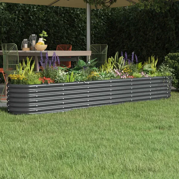 Lit surélevé de jardin Acier galvanisé Anthracite