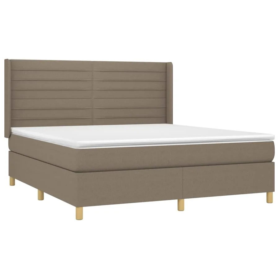 Sommier à lattes de lit avec matelas Taupe 180x200 cm Tissu - 3