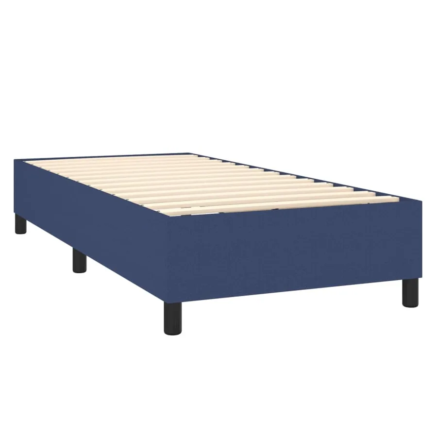 Sommier à lattes de lit avec matelas Bleu 90x200 cm Tissu - 4