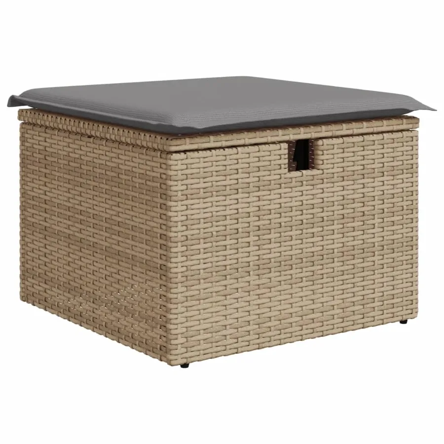 Salon de jardin avec coussins 8 pcs beige résine tressée - 6