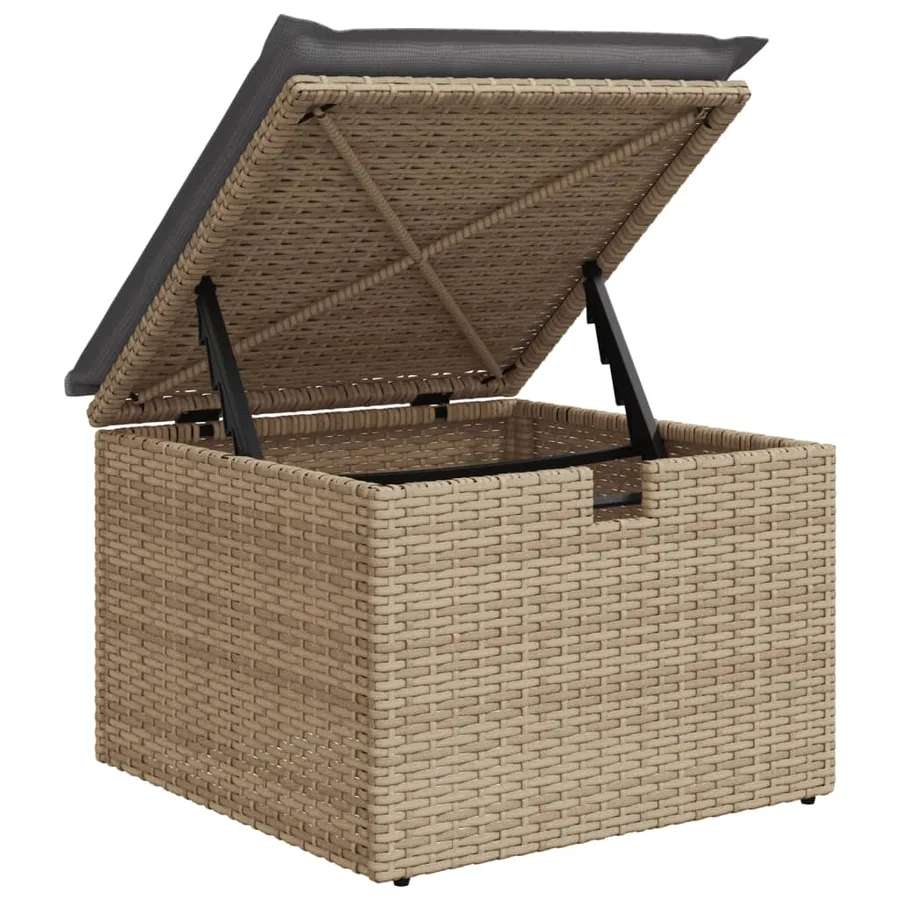 Salon de jardin avec coussins 8 pcs beige résine tressée - 11