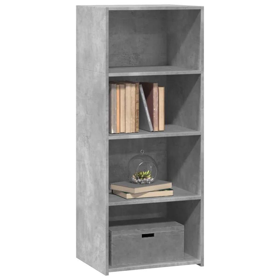 Buffet haut gris béton 50x41x124 cm bois d'ingénierie - 3