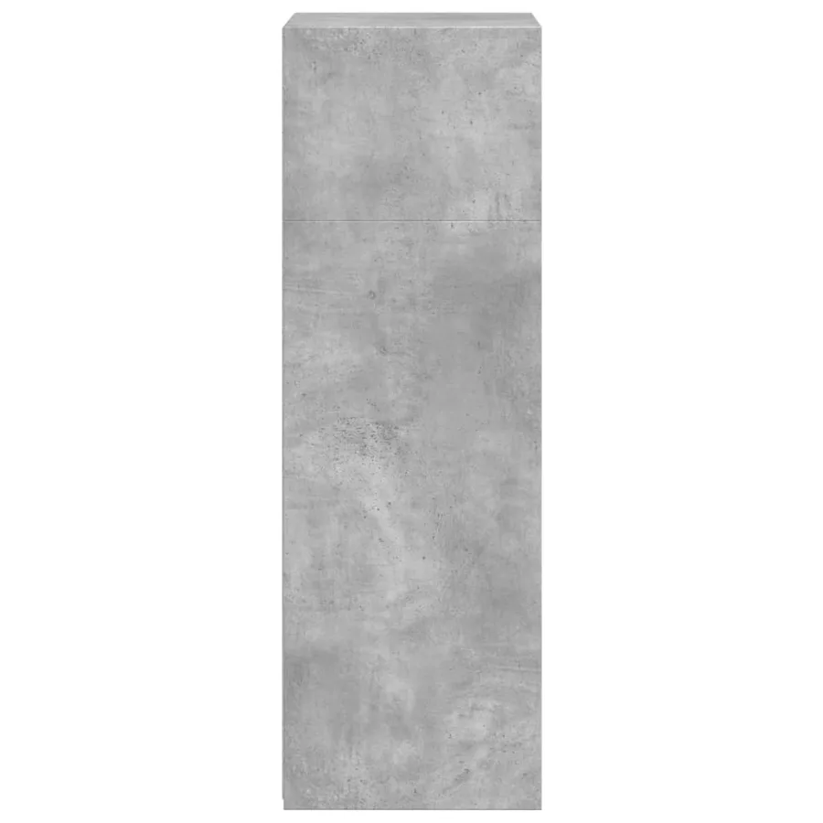Buffet haut gris béton 50x41x124 cm bois d'ingénierie - 5