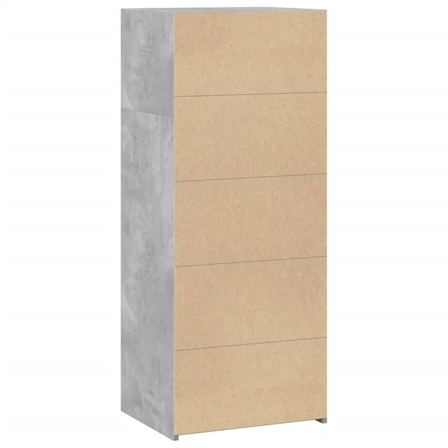 Buffet haut gris béton 50x41x124 cm bois d'ingénierie - 6