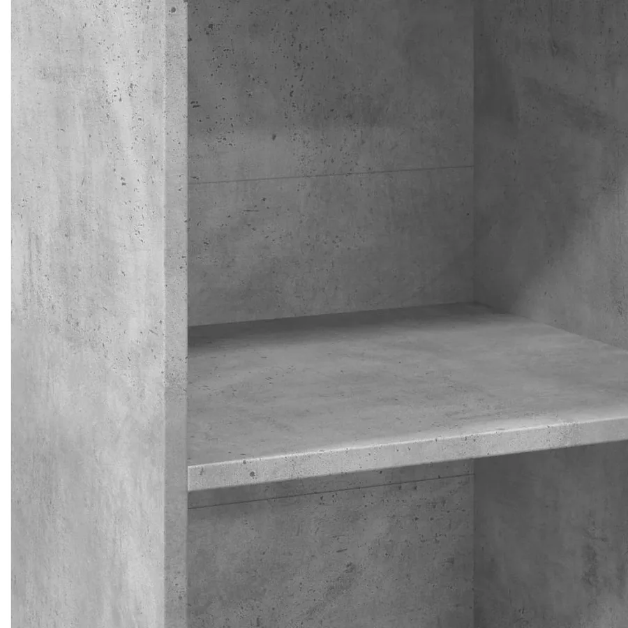 Buffet haut gris béton 50x41x124 cm bois d'ingénierie - 7
