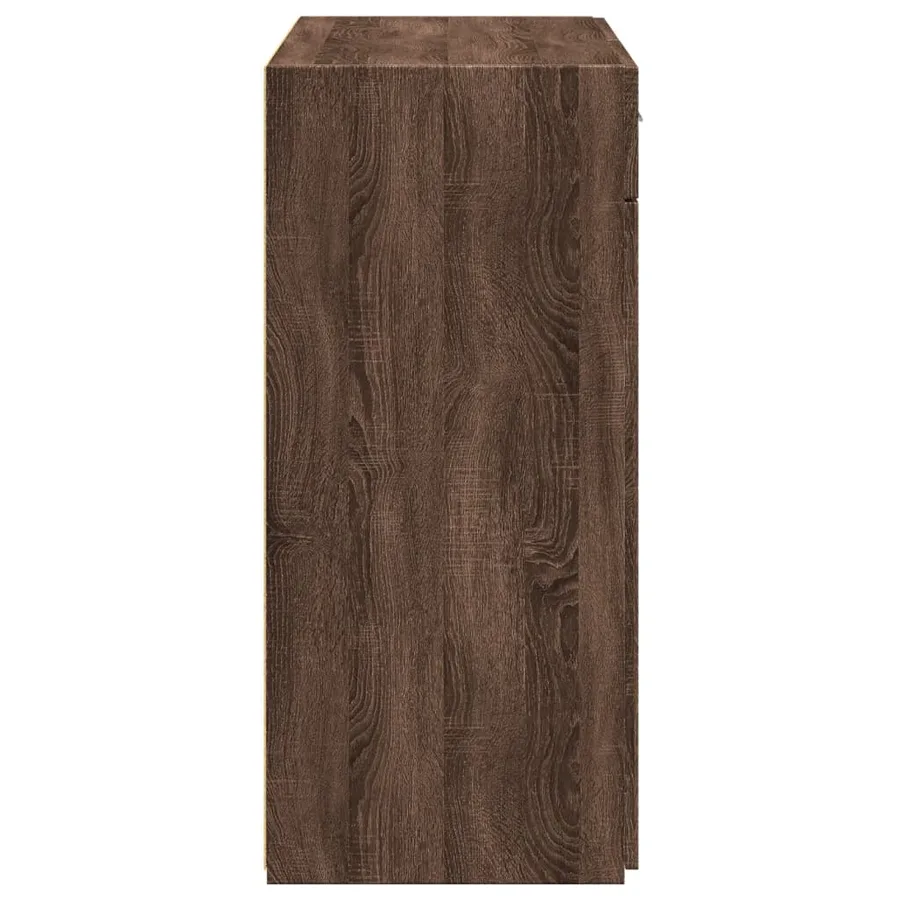 Buffet chêne marron 80x42,5x93 cm bois d'ingénierie - 5