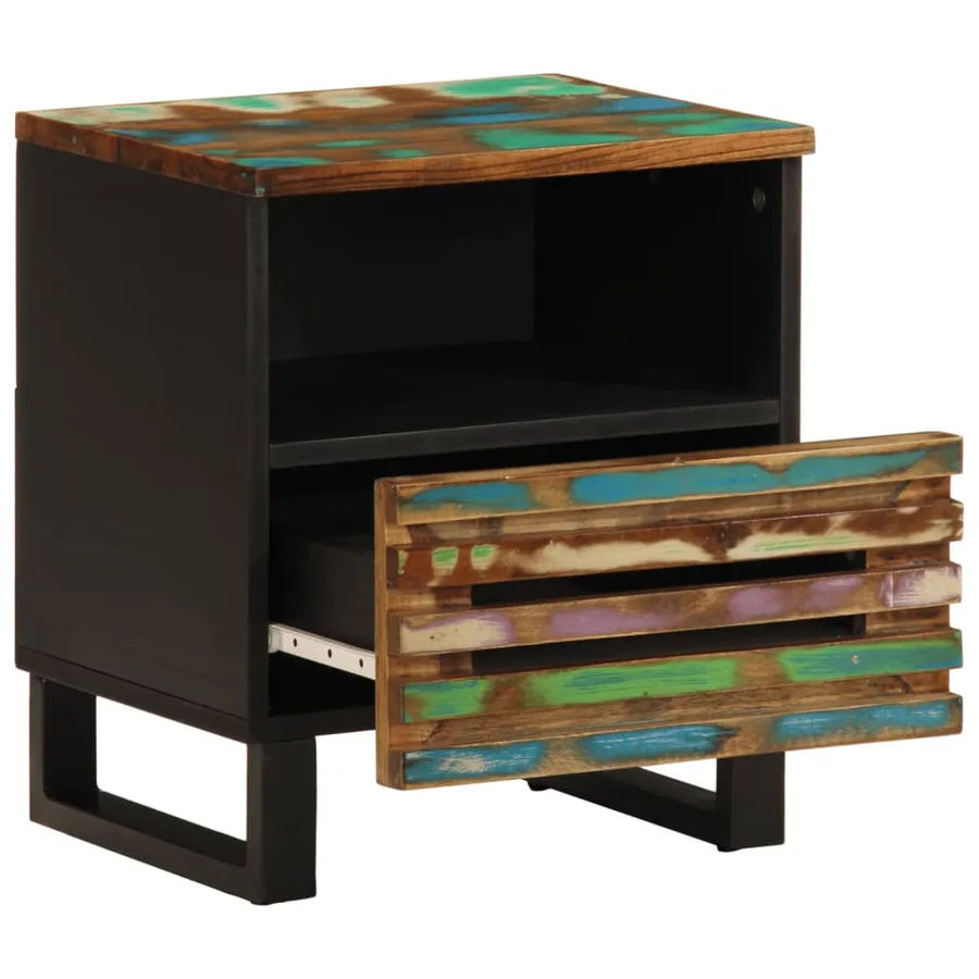 Table de chevet 40x34x46 cm bois massif de récupération - 2
