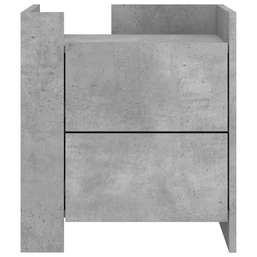 Table de chevet gris béton 45x50x50 cm bois d'ingénierie - 4