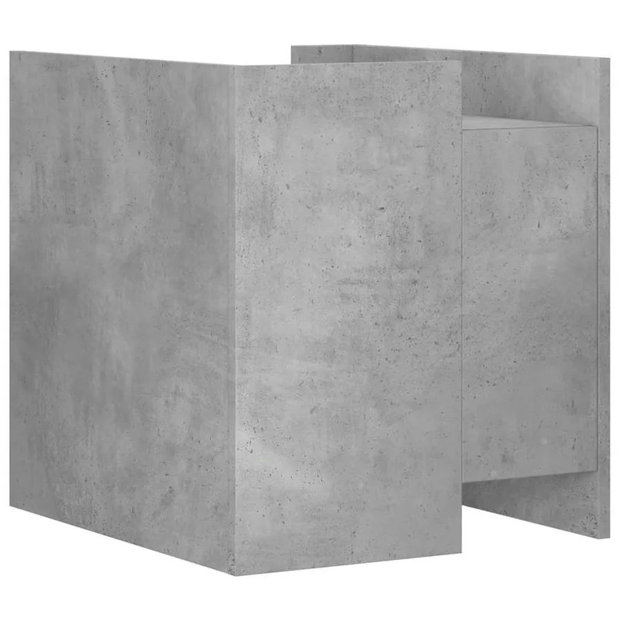 Table de chevet gris béton 45x50x50 cm bois d'ingénierie - 6