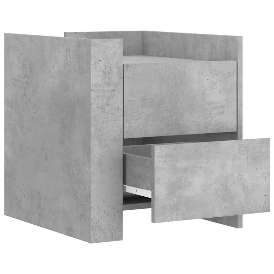 Table de chevet gris béton 45x50x50 cm bois d'ingénierie - 7