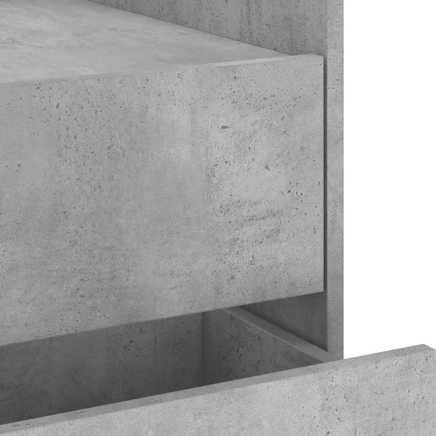 Table de chevet gris béton 45x50x50 cm bois d'ingénierie - 9