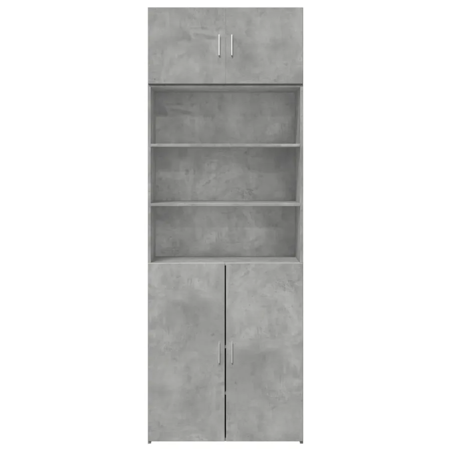 Armoire de rangement gris béton 80x42,5x225cm bois d'ingénierie - 4