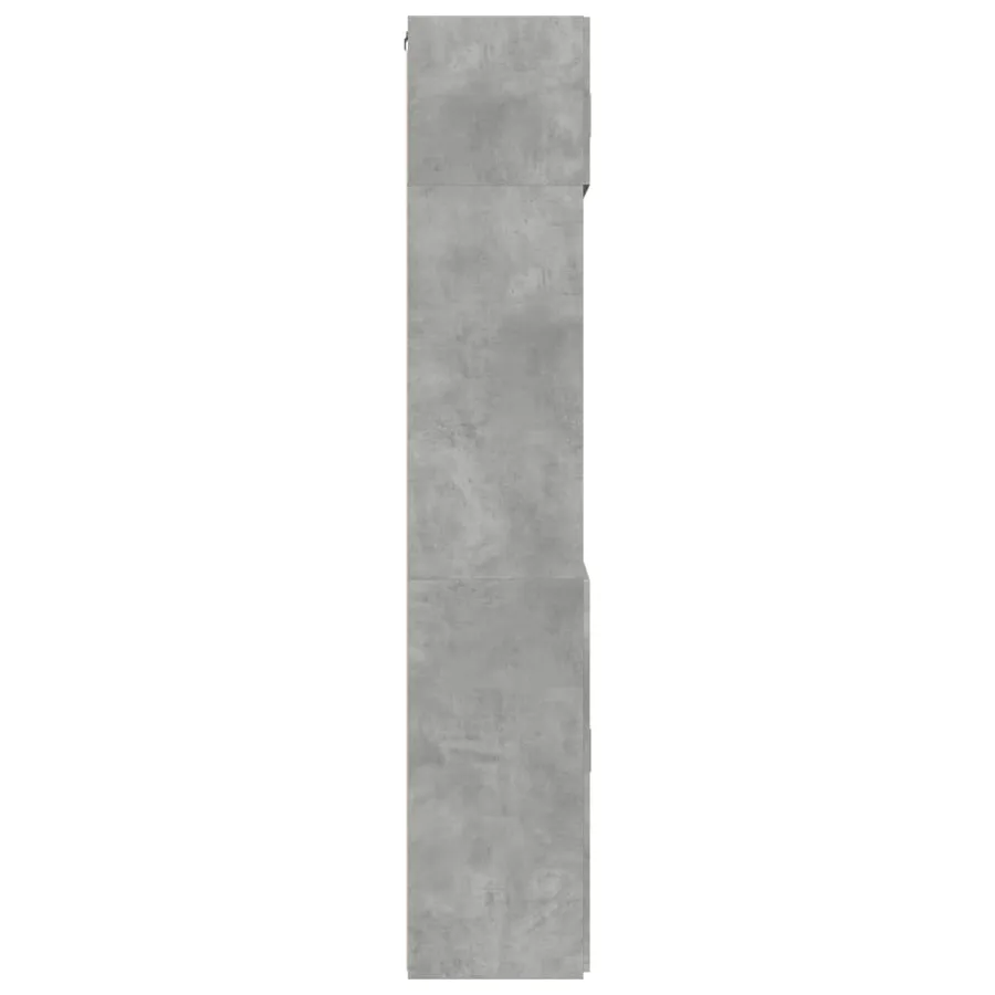 Armoire de rangement gris béton 80x42,5x225cm bois d'ingénierie - 7