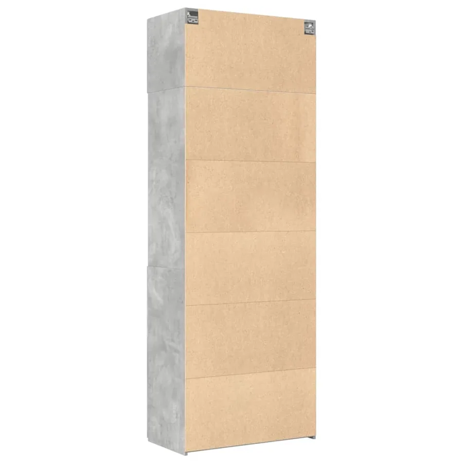 Armoire de rangement gris béton 80x42,5x225cm bois d'ingénierie - 8