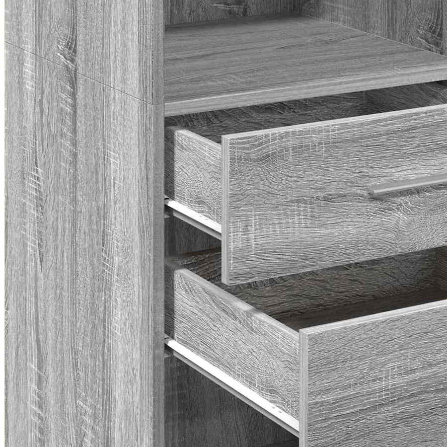 Buffet haut sonoma gris 40x42,5x124 cm bois d'ingénierie - 8