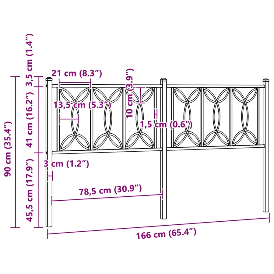Tête de lit de remplacement métal blanc 160 cm - 6