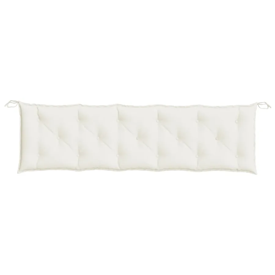 Coussins de banc de jardin lot de 2 crème mélangé tissu - 6