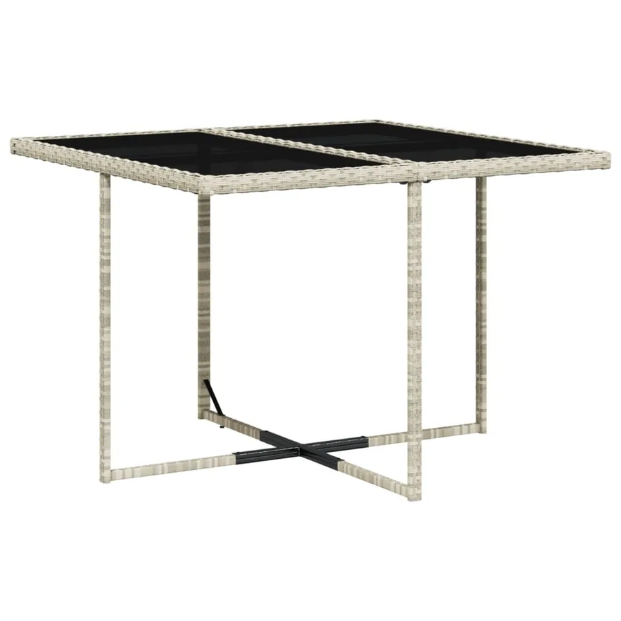 Ensemble à manger de jardin et coussins 5 pcs gris clair rotin - 4