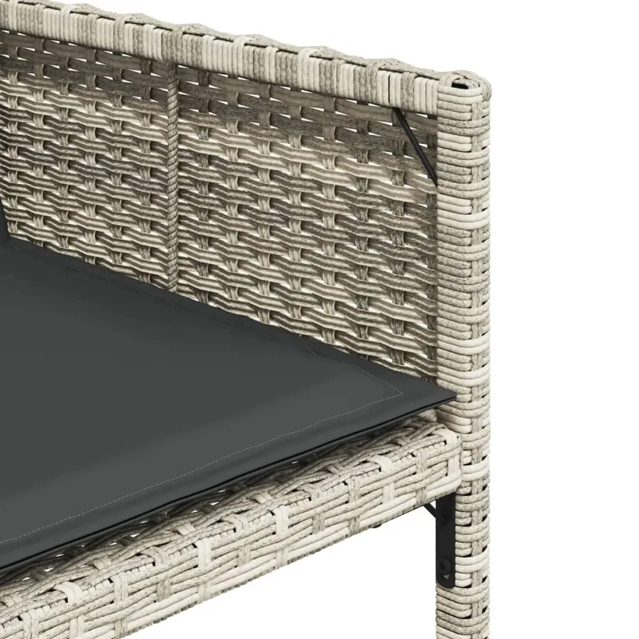 Ensemble à manger de jardin et coussins 5 pcs gris clair rotin - 7