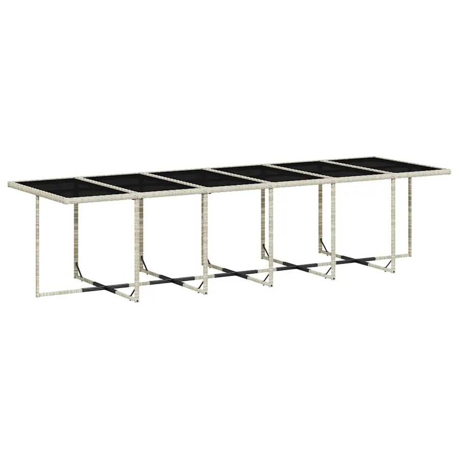 Ensemble à manger de jardin et coussins 17 pcs gris clair rotin - 4