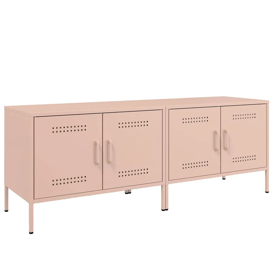 Meubles TV 2 pcs rose 68x39x50,5 cm acier - 2