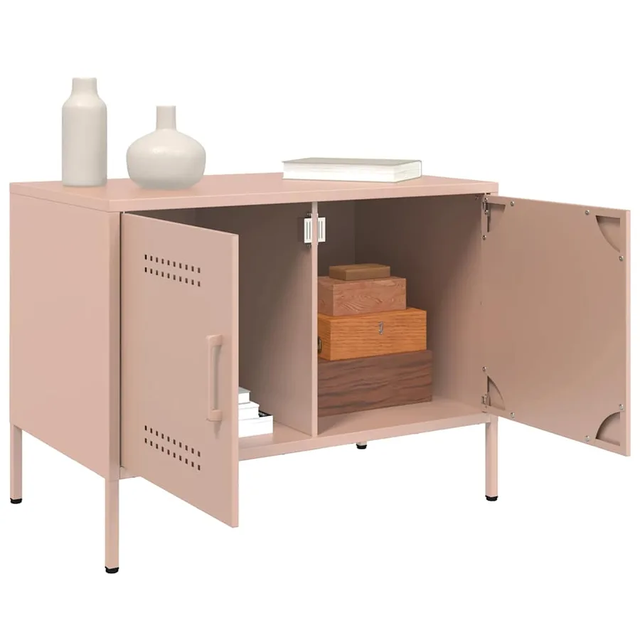 Meubles TV 2 pcs rose 68x39x50,5 cm acier - 5