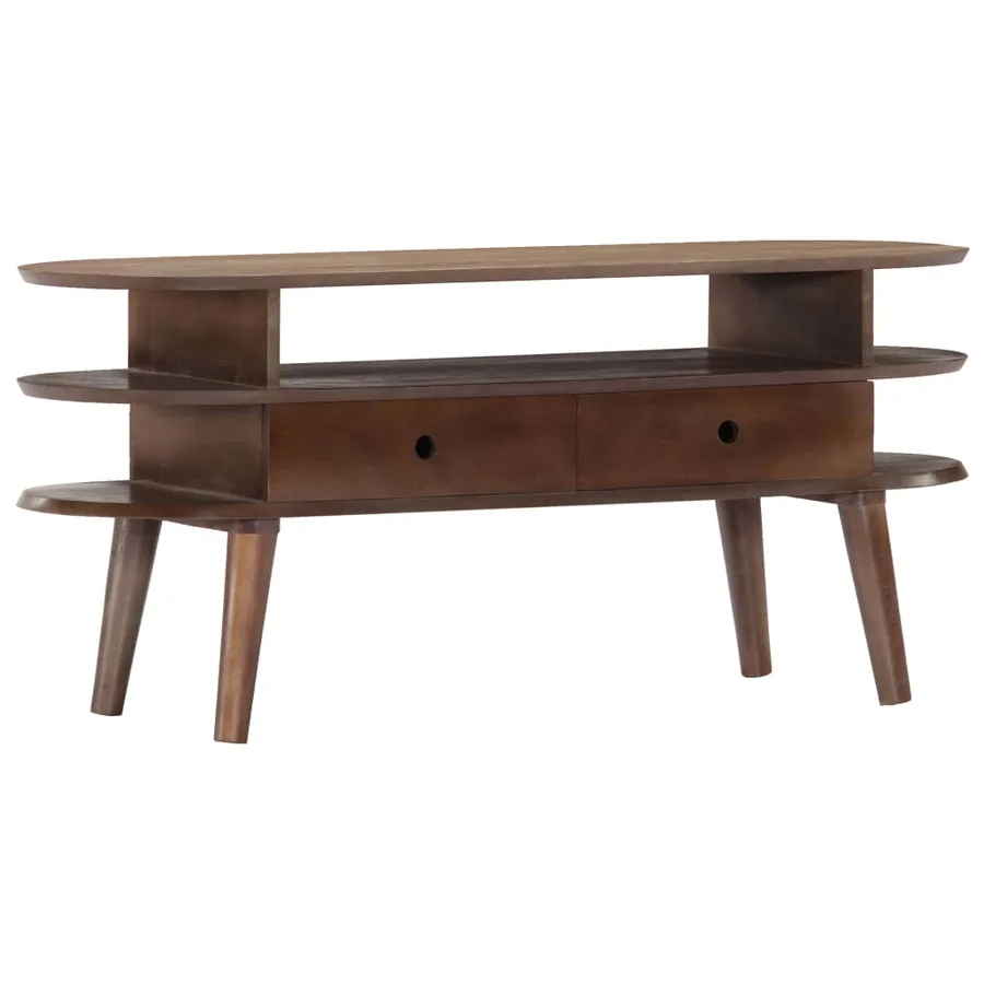 Meuble TV 110x35x50 cm Bois d'acacia solide - 11