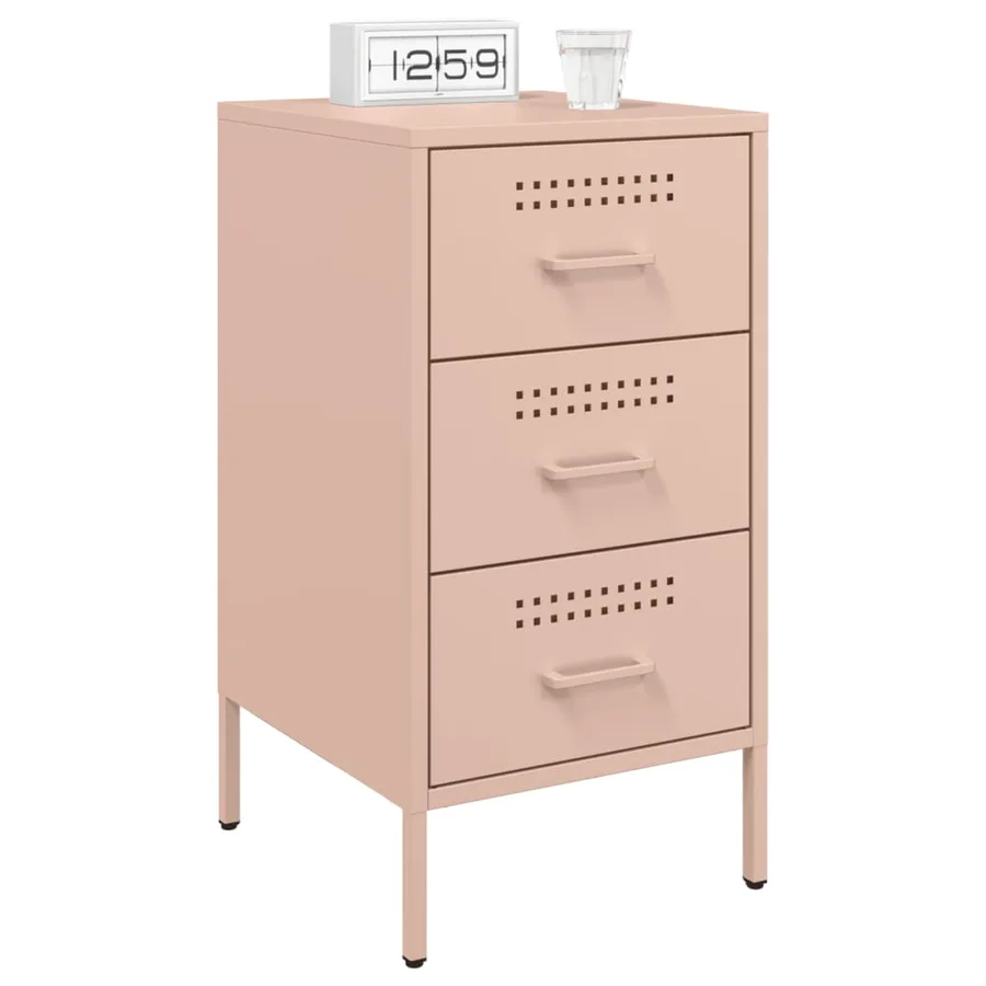 Tables de chevet 2 pcs rose 36x39x68 cm acier - 3