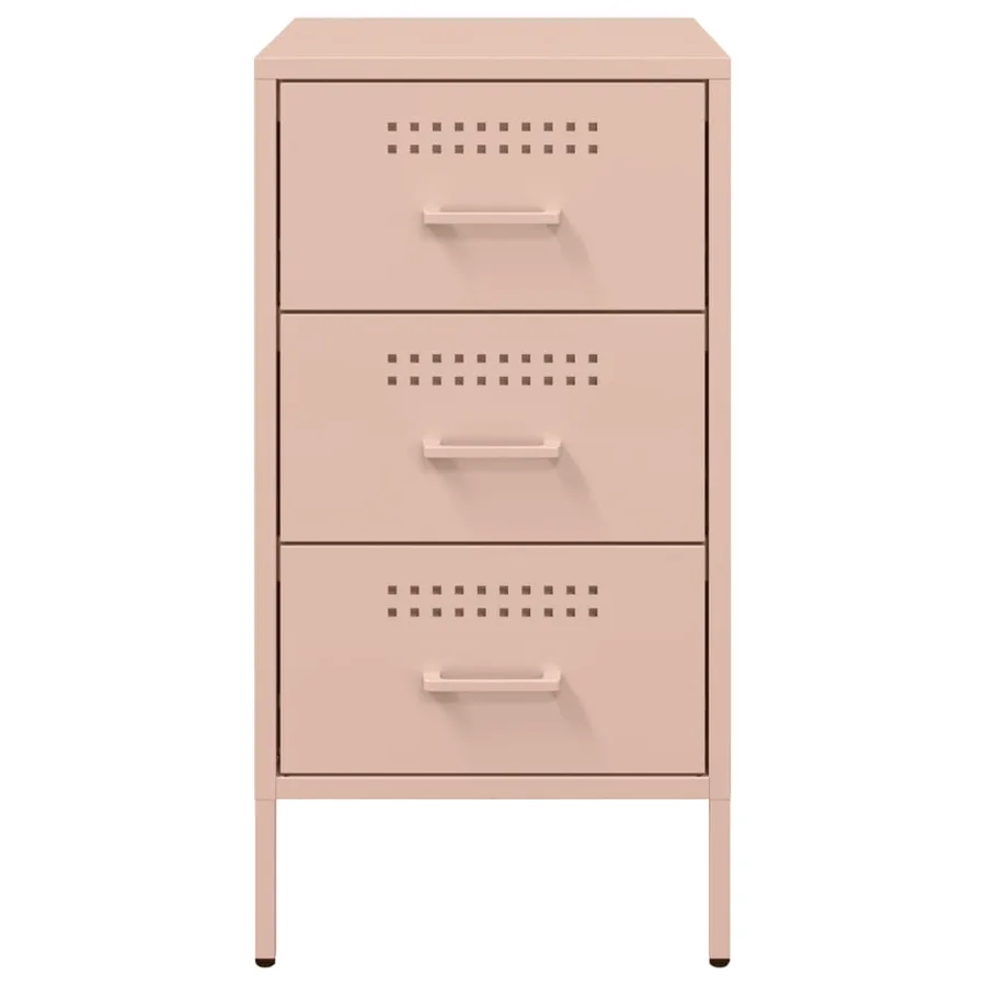 Tables de chevet 2 pcs rose 36x39x68 cm acier - 6
