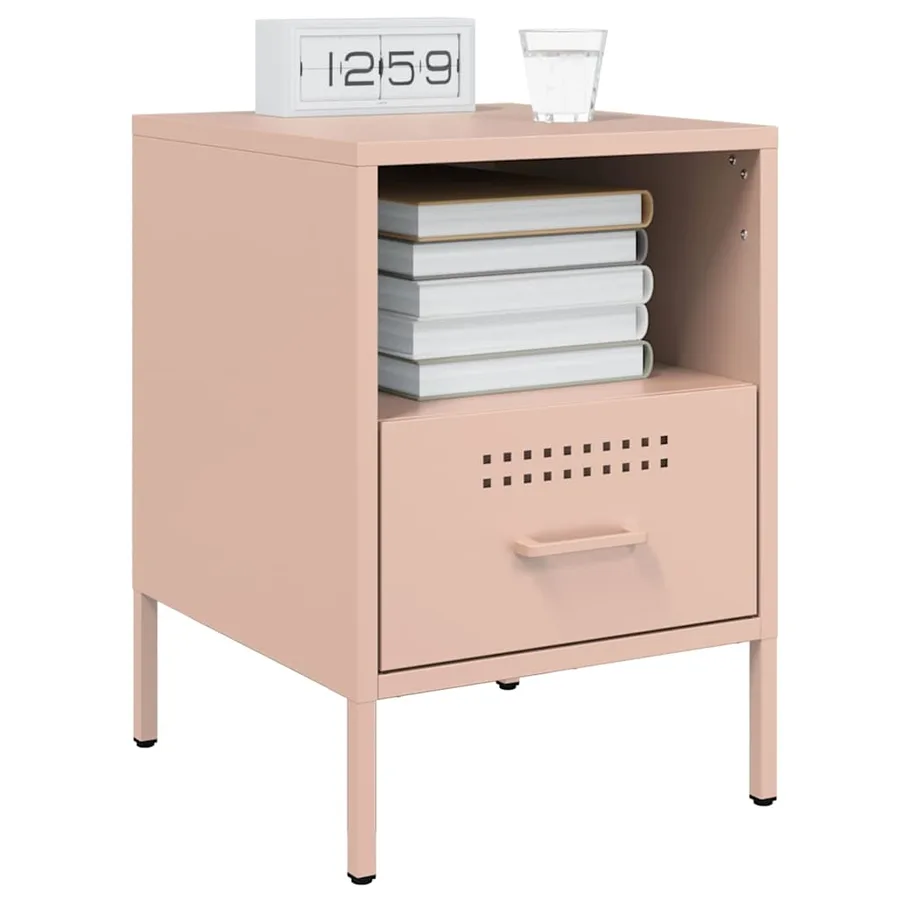 Tables de chevet 2 pcs rose 36x39x50,5 cm acier - 3