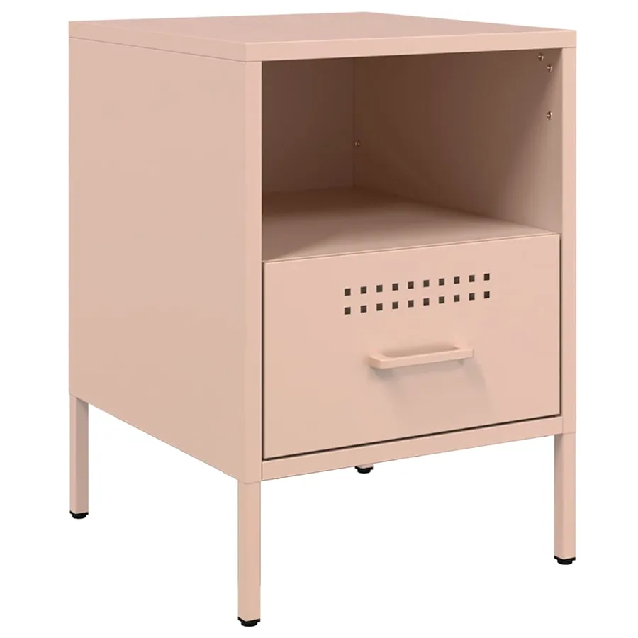 Tables de chevet 2 pcs rose 36x39x50,5 cm acier - 5