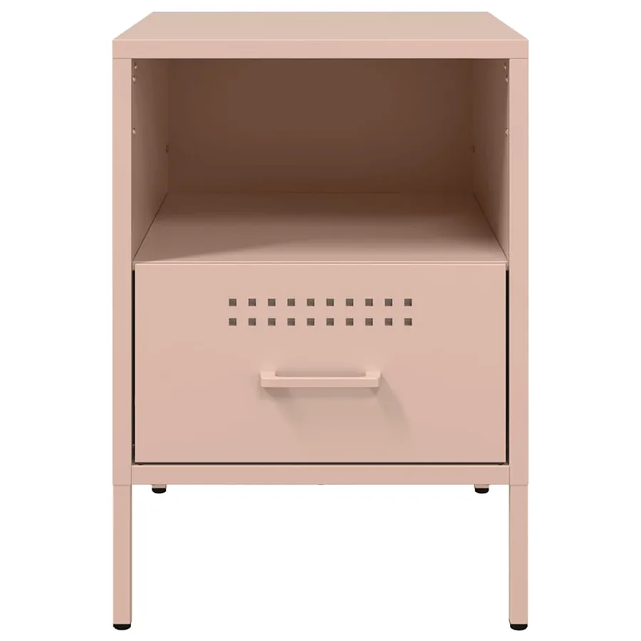 Tables de chevet 2 pcs rose 36x39x50,5 cm acier - 6