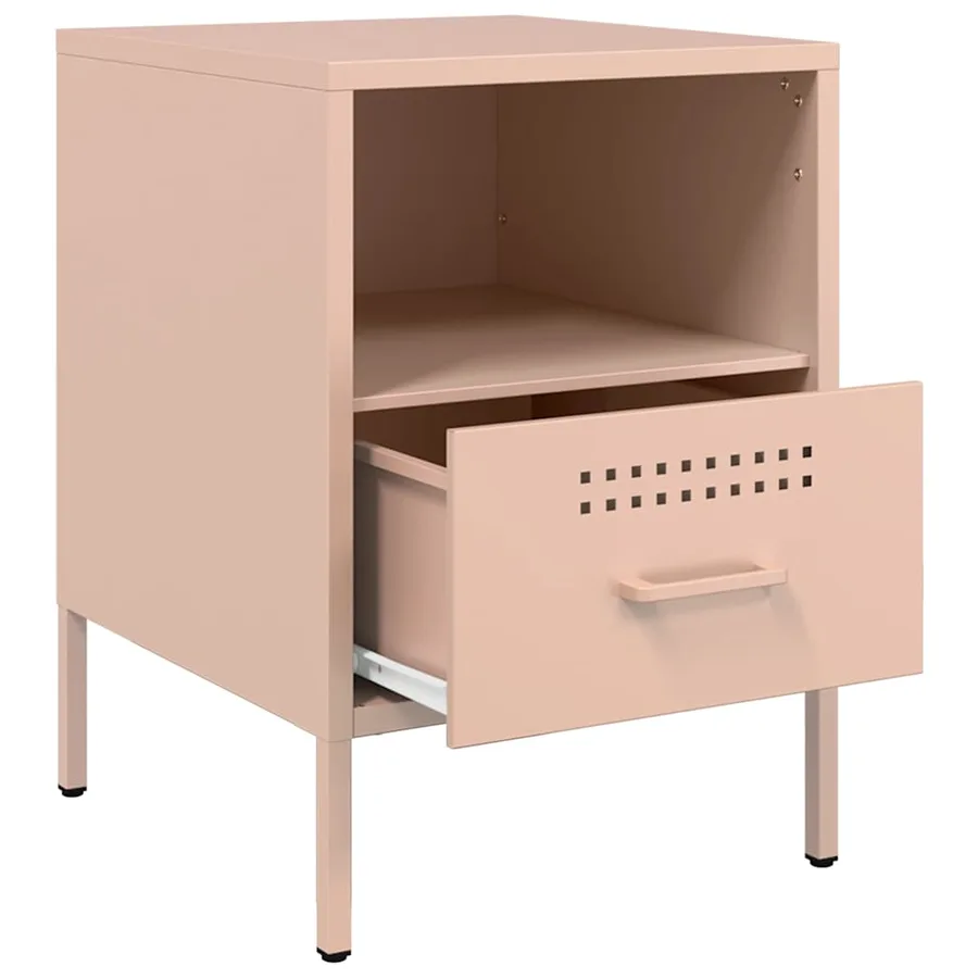 Tables de chevet 2 pcs rose 36x39x50,5 cm acier - 9