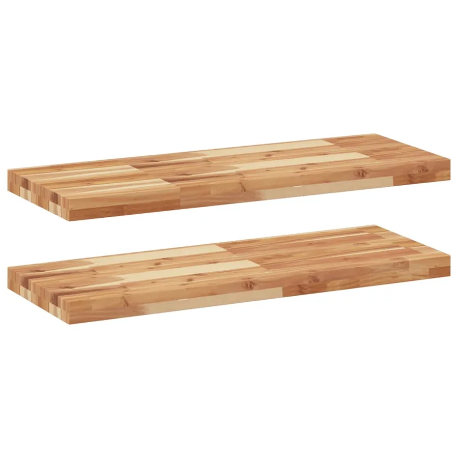Étagères flottantes 2 pcs 100x30x4 cm acacia massif à l'huile - 2