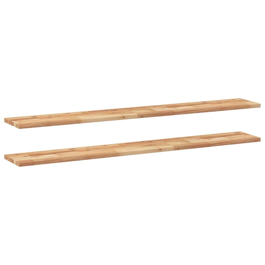 Étagères flottantes 2 pcs 120x20x2 cm acacia massif à l'huile - 2