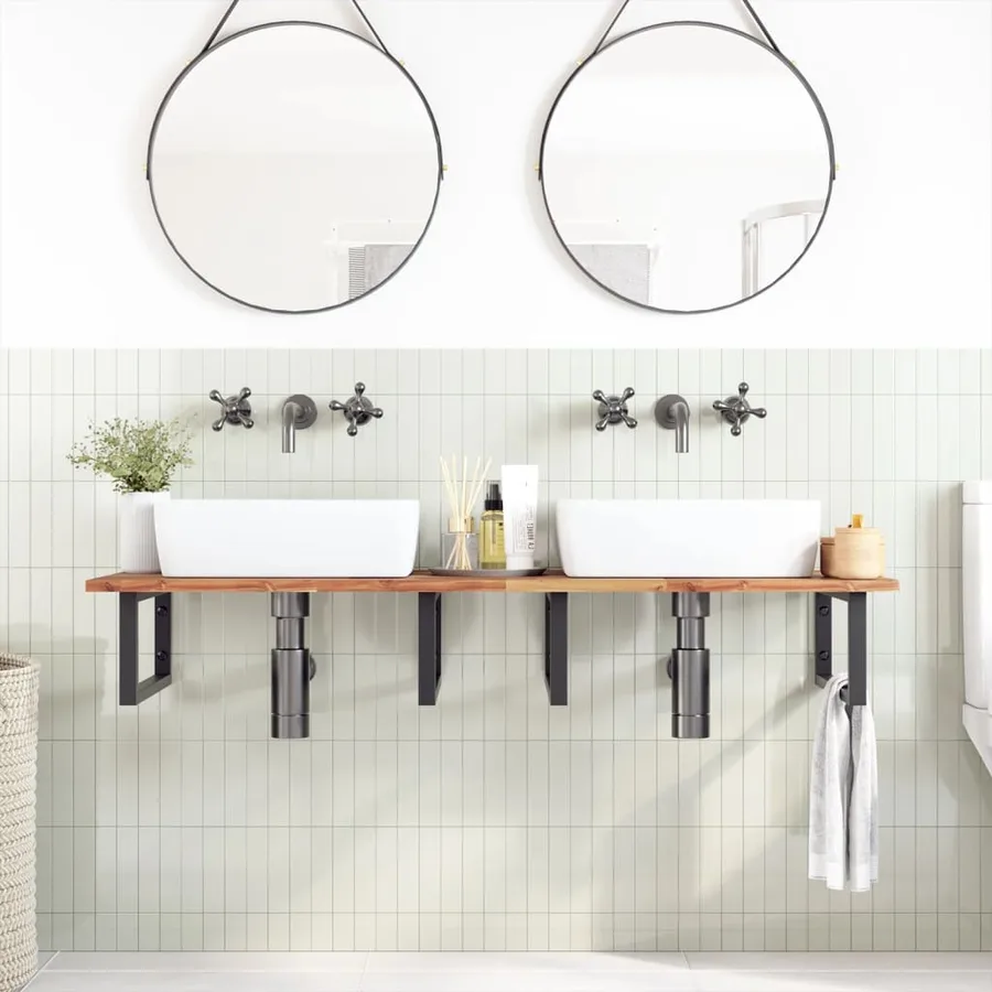 Dessus de meuble de salle de bain finition à l'huile 120x50x2cm - 2