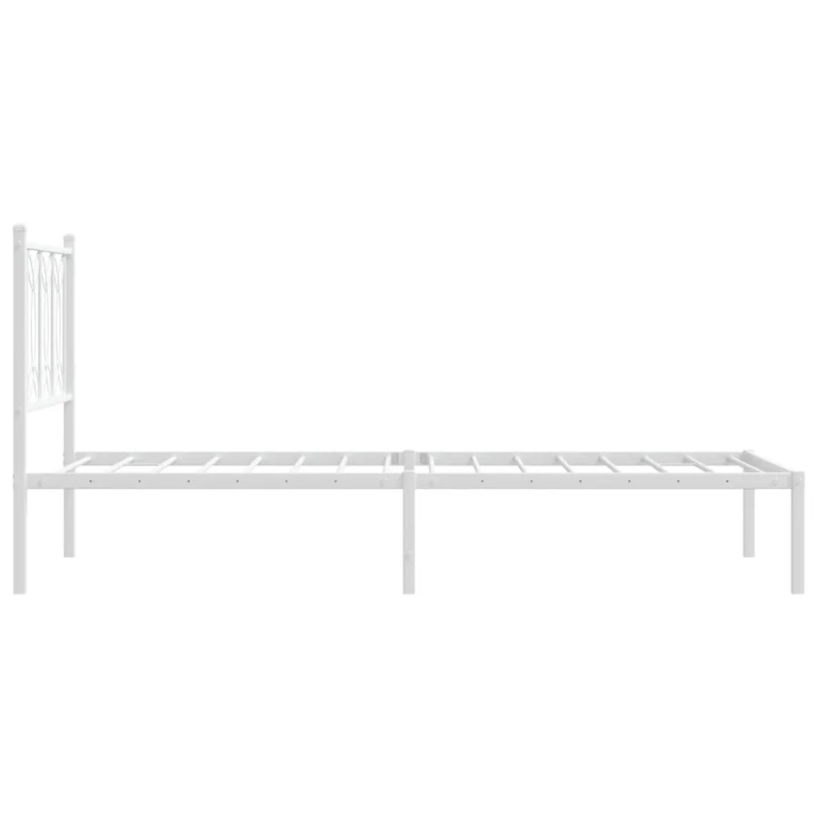 Cadre de lit métal sans matelas avec tête de lit blanc 80x200cm - 5