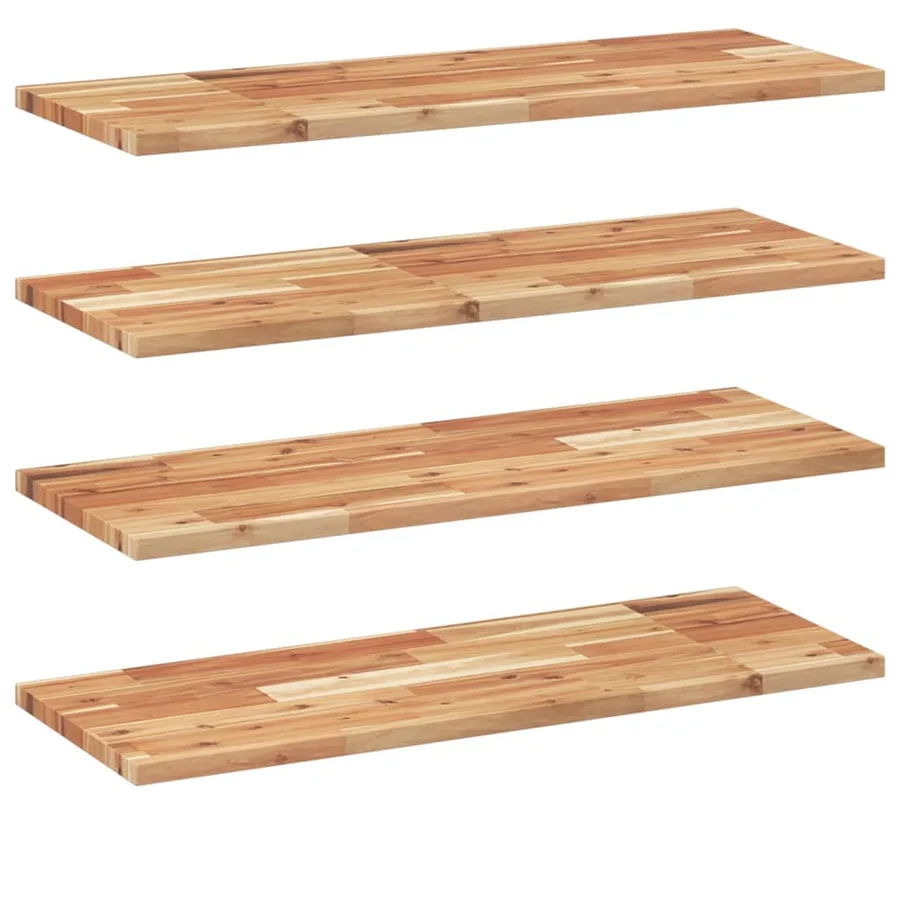 Étagères flottantes 4 pcs 100x30x2 cm acacia massif à l'huile - 2