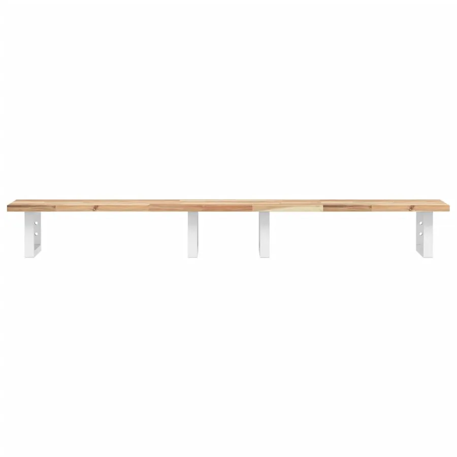 Étagère de vasque murale acier et bois massif d'acacia - 4