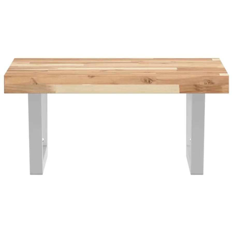 Étagère de vasque murale acier et bois massif d'acacia - 4
