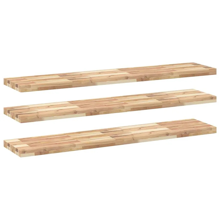 Étagères flottantes 3 pcs 160x30x4 cm acacia massif non traité - 2
