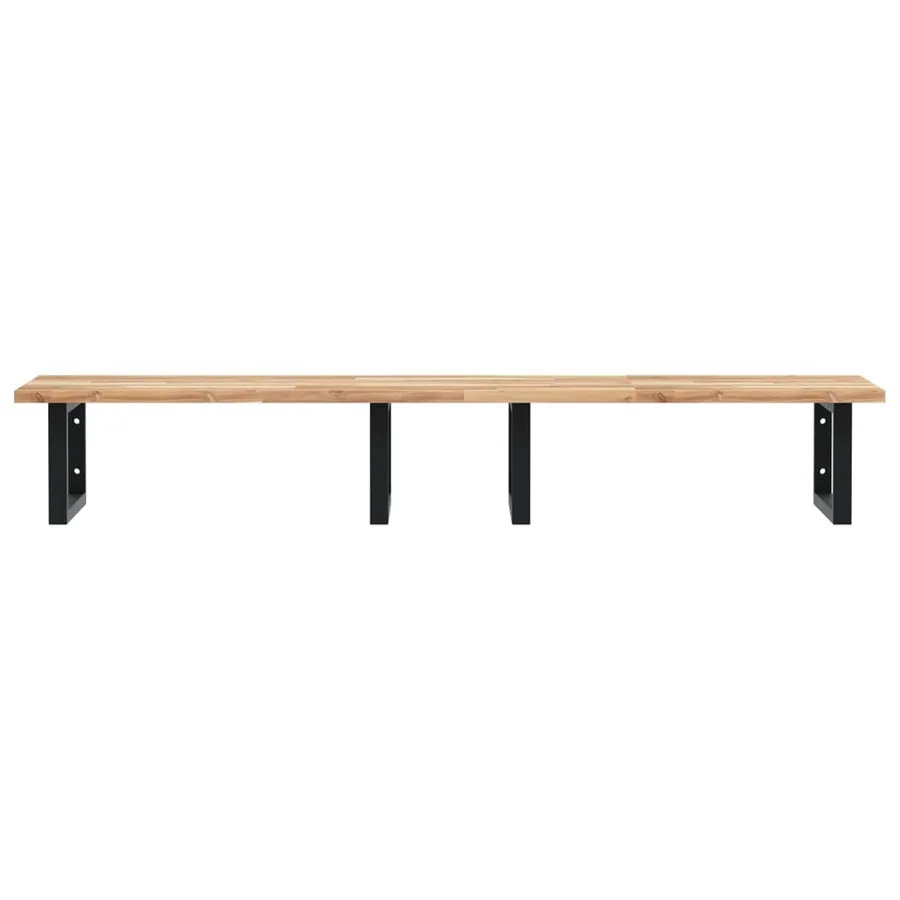 Étagère de vasque murale acier et bois massif d'acacia - 4