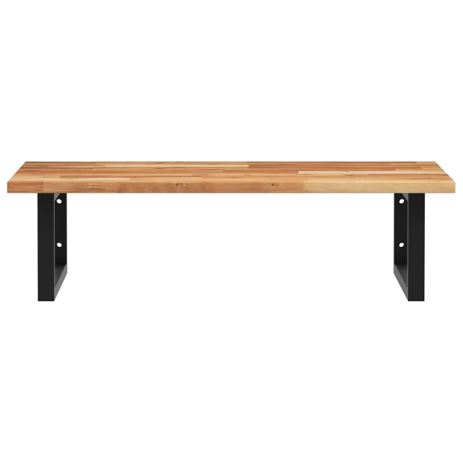 Étagère de vasque murale acier et bois massif d'acacia - 4