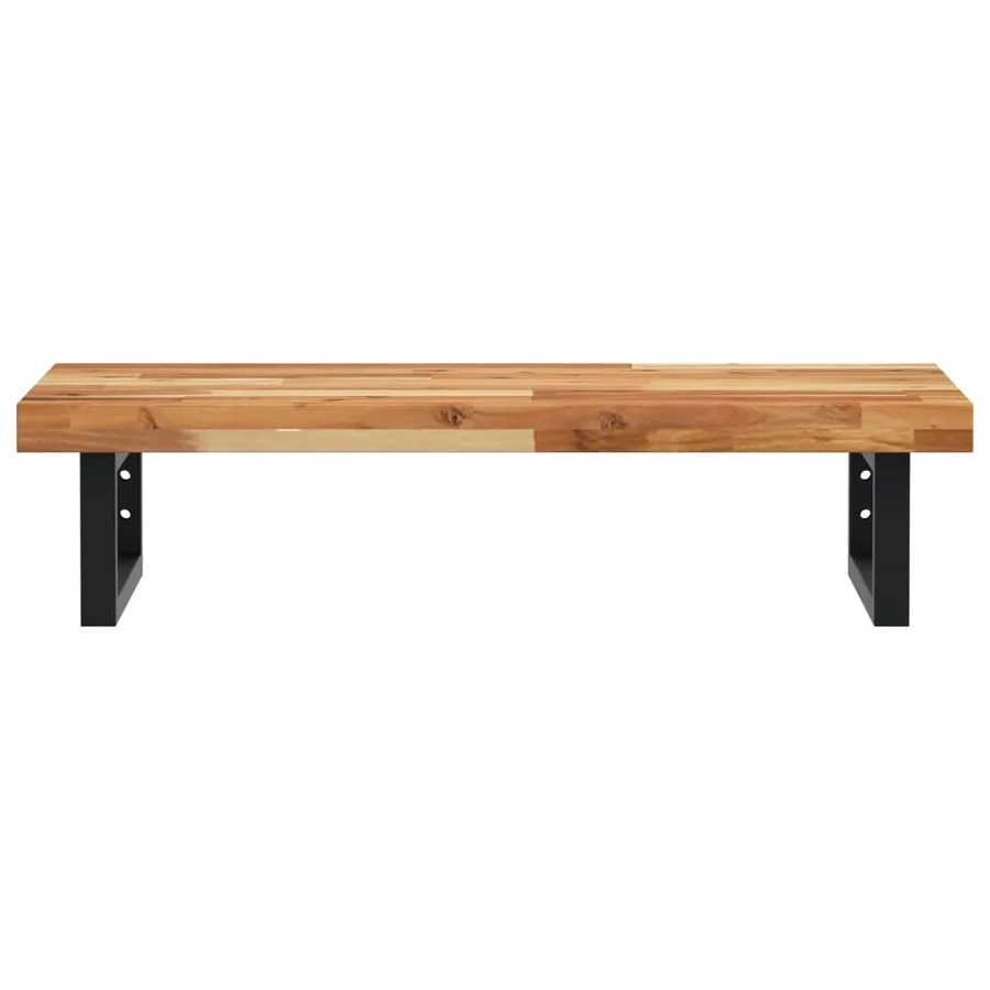 Étagère de vasque murale acier et bois massif d'acacia - 4