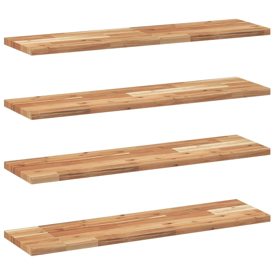 Étagères flottantes 4 pcs 100x20x2 cm acacia massif à l'huile - 2