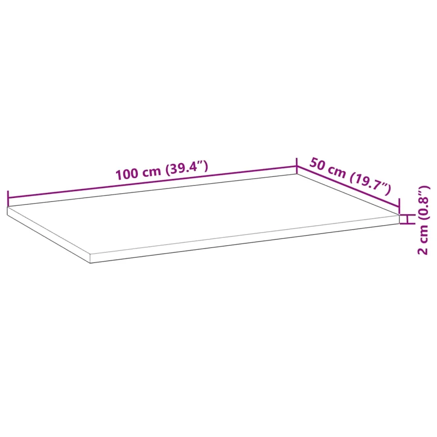 Dessus de meuble de salle de bain non traité bois d'acacia - 8
