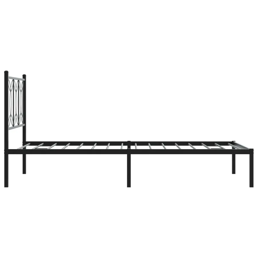 Cadre de lit métal sans matelas avec tête de lit noir 100x200cm - 5