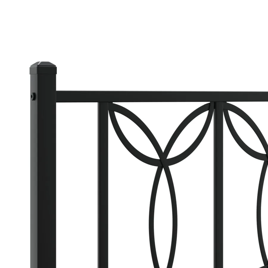 Cadre de lit métal sans matelas avec tête de lit noir 100x200cm - 7