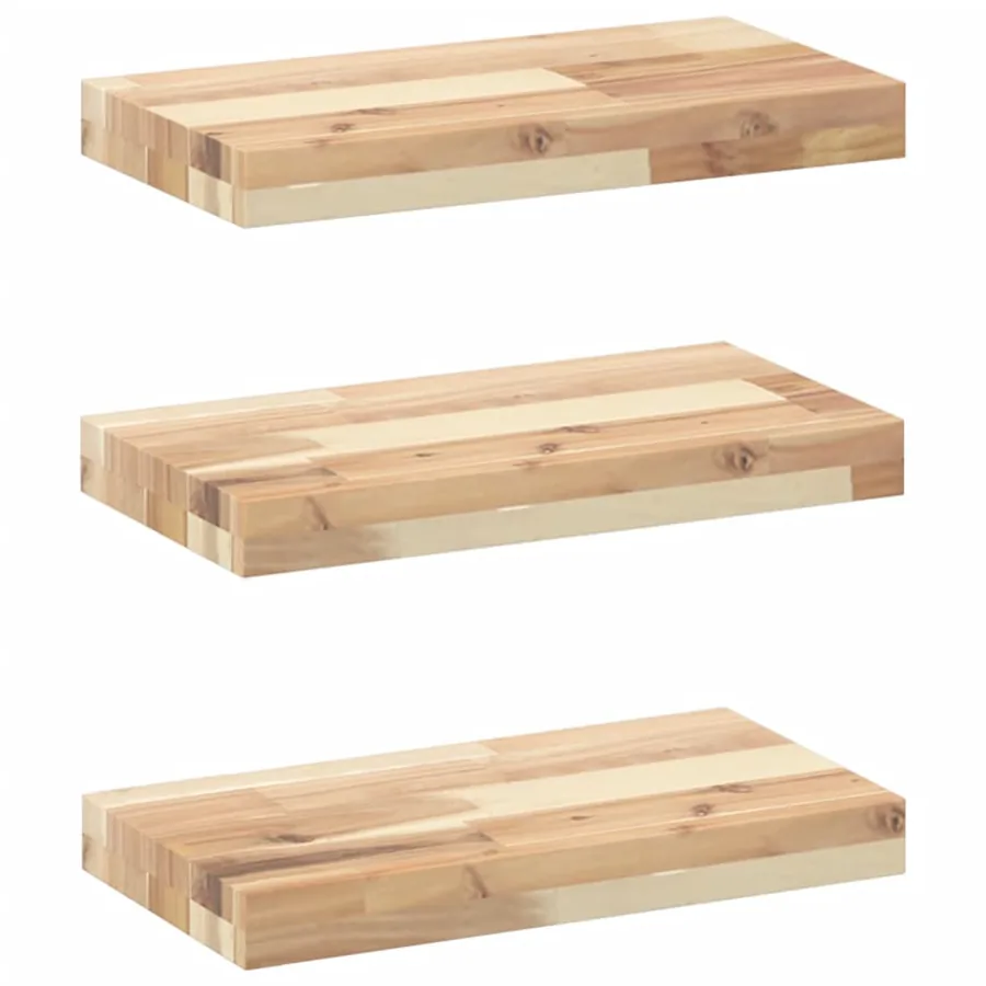 Étagères flottantes 3 pcs 40x20x4 cm acacia massif non traité - 2